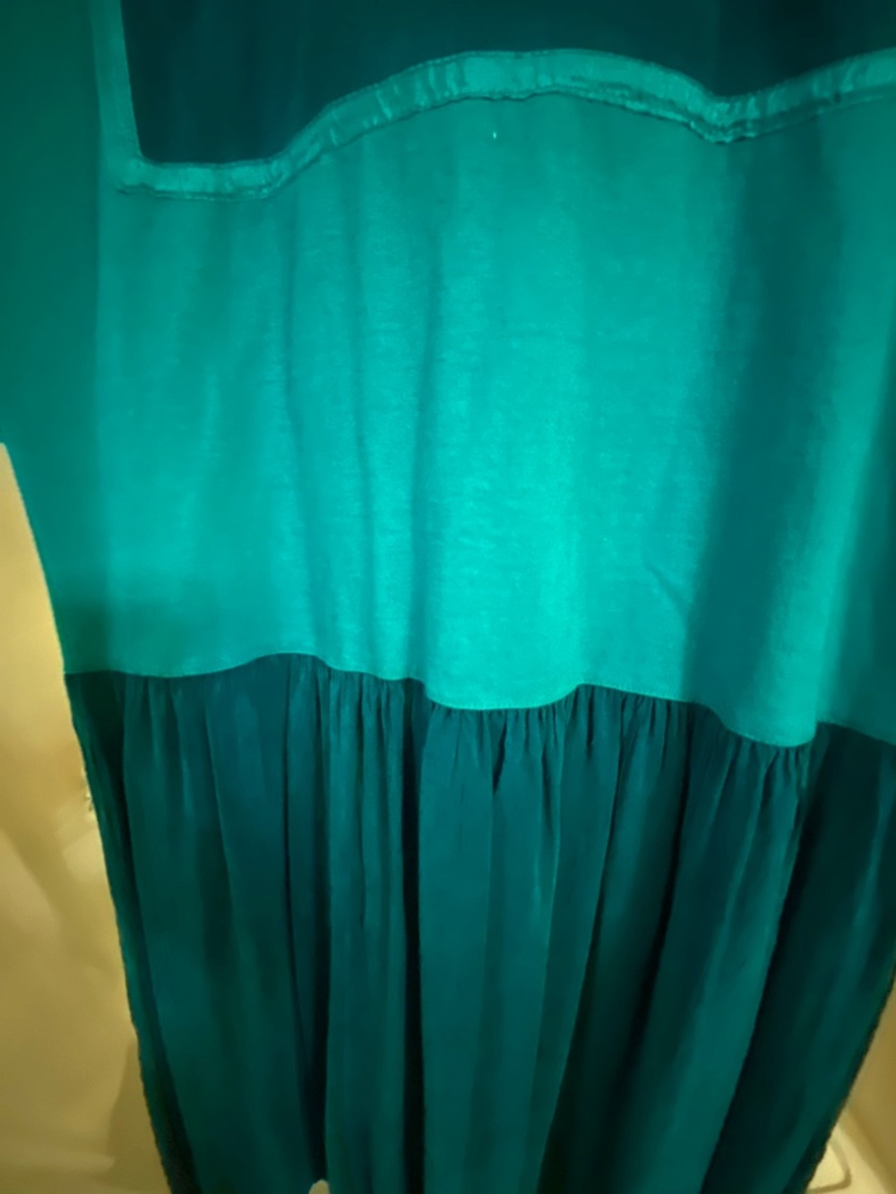 Johnny Was TeeShirt Maxi Dress. Teal & Turquoise, Sz Small. NWOT. Gold Butterfly - Picture 11 of 12